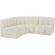 Bowery Hill Contemporary Cream Vegan Leather Modular Sectional