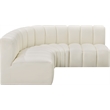Bowery Hill Contemporary Cream Vegan Leather Modular Sectional