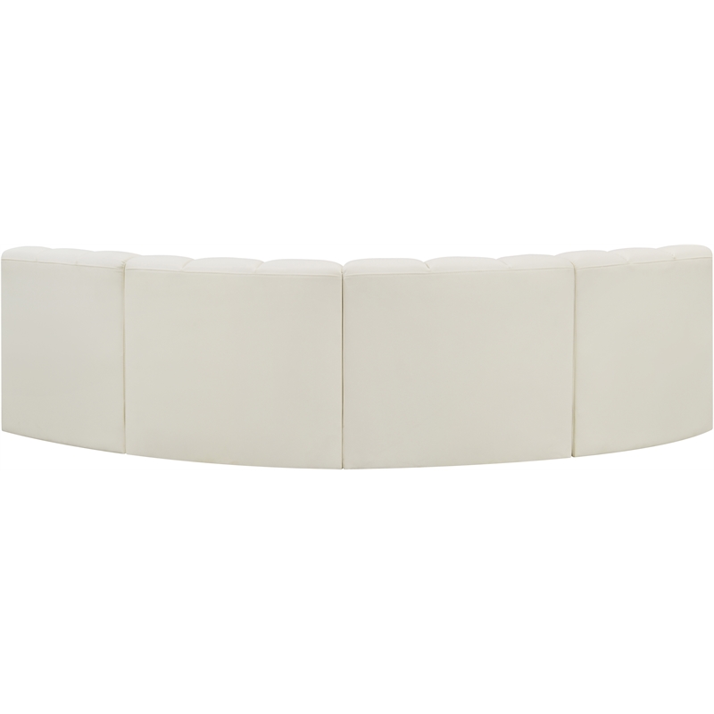 Bowery Hill Contemporary Cream Vegan Leather Modular Sectional