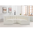 Bowery Hill Contemporary Cream Vegan Leather Modular Sectional