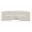 Bowery Hill Contemporary Cream Vegan Leather Modular Sectional