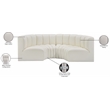Bowery Hill Contemporary Cream Vegan Leather Modular Sectional