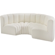 Bowery Hill Contemporary Cream Vegan Leather Modular Sectional