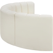 Bowery Hill Contemporary Cream Vegan Leather Modular Sectional
