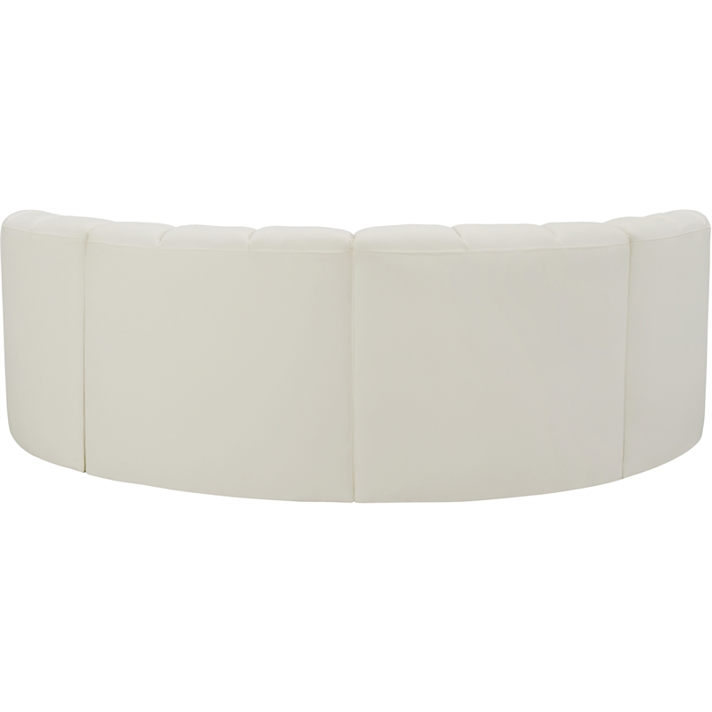 Bowery Hill Contemporary Cream Vegan Leather Modular Sectional
