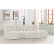 Bowery Hill Contemporary Cream Vegan Leather Modular Sectional