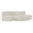Bowery Hill Contemporary Cream Vegan Leather Modular Sectional