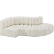 Bowery Hill Contemporary Cream Vegan Leather Modular Sectional