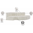 Bowery Hill Contemporary Cream Vegan Leather Modular Sectional