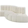 Bowery Hill Contemporary Cream Vegan Leather Modular Sectional