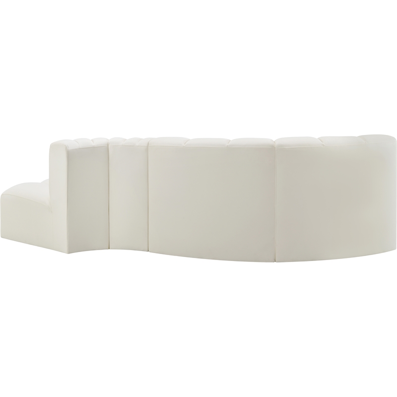 Bowery Hill Contemporary Cream Vegan Leather Modular Sectional