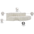 Bowery Hill Contemporary Cream Vegan Leather Modular Sectional