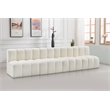 Bowery Hill Contemporary Cream Vegan Leather Modular Sectional