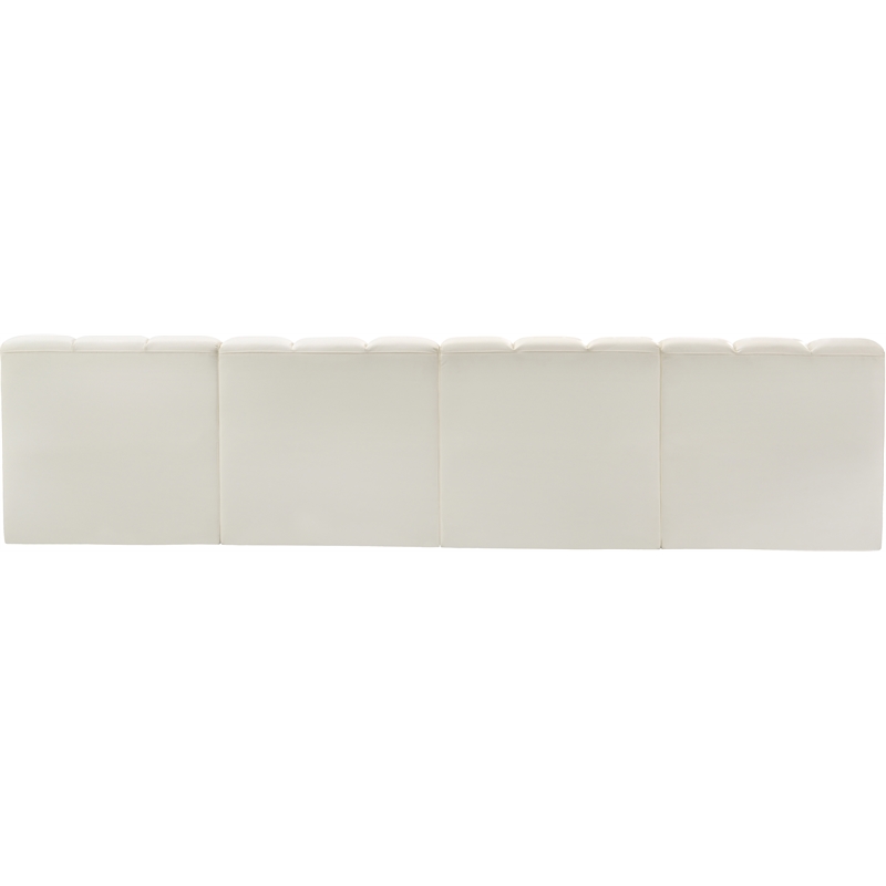 Bowery Hill Contemporary Cream Vegan Leather Modular Sectional