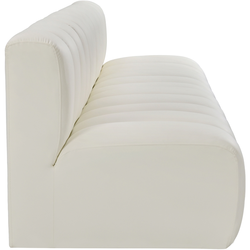 Bowery Hill Contemporary Cream Vegan Leather Modular Sectional