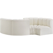 Bowery Hill Contemporary Cream Vegan Leather Modular Sectional