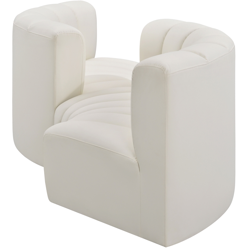 Bowery Hill Contemporary Cream Vegan Leather Modular Sectional