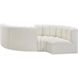 Bowery Hill Contemporary Cream Vegan Leather Modular Sectional