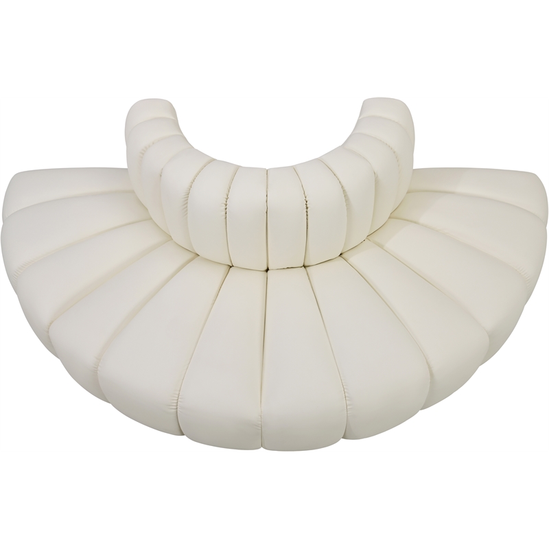 Bowery Hill Contemporary Cream Vegan Leather Modular Sectional
