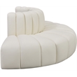 Bowery Hill Contemporary Cream Vegan Leather Modular Sectional