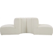 Bowery Hill Contemporary Cream Vegan Leather Modular Sectional