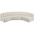 Bowery Hill Contemporary Cream Vegan Leather Modular Sectional