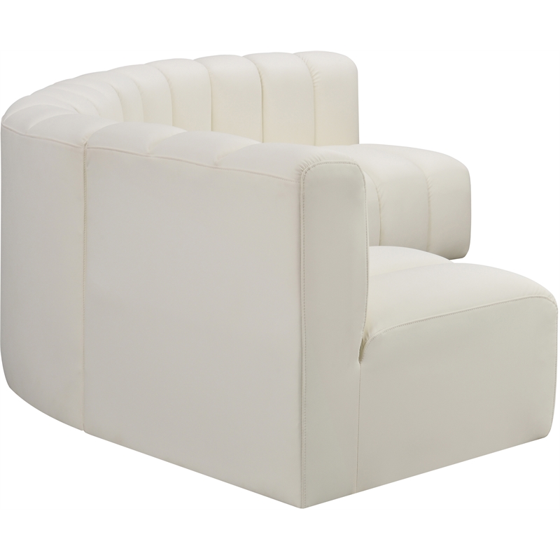 Bowery Hill Contemporary Cream Vegan Leather Modular Sectional