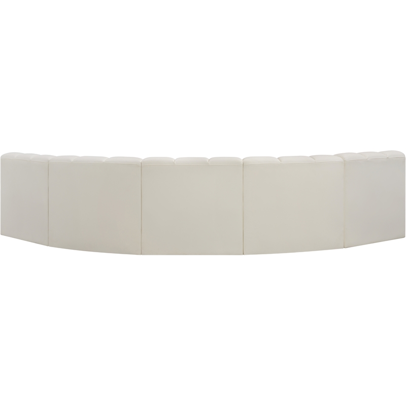 Bowery Hill Contemporary Cream Vegan Leather Modular Sectional