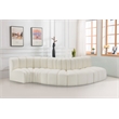 Bowery Hill Contemporary Cream Vegan Leather Modular Sectional