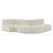 Bowery Hill Contemporary Cream Vegan Leather Modular Sectional