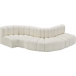 Bowery Hill Contemporary Cream Vegan Leather Modular Sectional