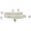 Bowery Hill Contemporary Cream Vegan Leather Modular Sectional