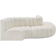 Bowery Hill Contemporary Cream Vegan Leather Modular Sectional