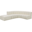 Bowery Hill Contemporary Cream Vegan Leather Modular Sectional