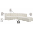 Bowery Hill Contemporary Cream Vegan Leather Modular Sectional