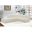 Bowery Hill Contemporary Cream Vegan Leather Modular Sectional