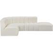 Bowery Hill Contemporary Cream Vegan Leather Modular Sectional