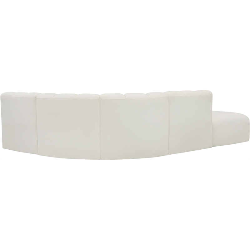 Bowery Hill Contemporary Cream Vegan Leather Modular Sectional