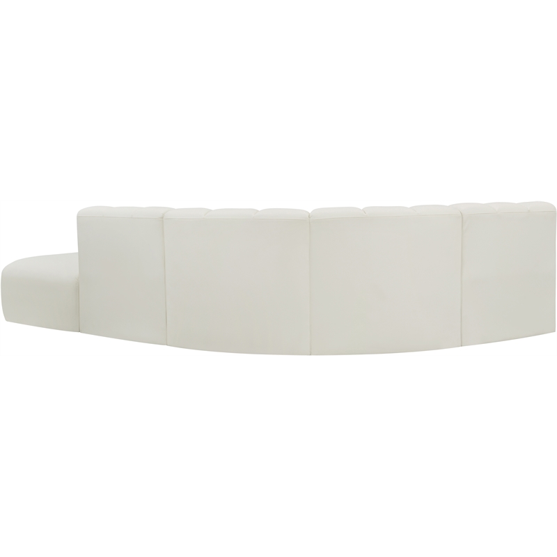 Bowery Hill Contemporary Cream Vegan Leather Modular Sectional