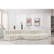 Bowery Hill Contemporary Cream Vegan Leather Modular Sectional