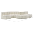 Bowery Hill Contemporary Cream Vegan Leather Modular Sectional