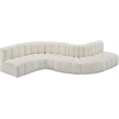 Bowery Hill Contemporary Cream Vegan Leather Modular Sectional