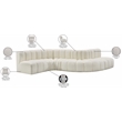 Bowery Hill Contemporary Cream Vegan Leather Modular Sectional