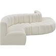Bowery Hill Contemporary Cream Vegan Leather Modular Sectional