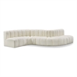 Bowery Hill Contemporary Cream Vegan Leather Modular Sectional