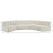 Bowery Hill Contemporary Cream Vegan Leather Modular Sectional