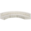 Bowery Hill Contemporary Cream Vegan Leather Modular Sectional