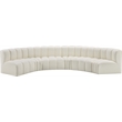 Bowery Hill Contemporary Cream Vegan Leather Modular Sectional