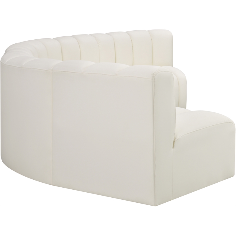 Bowery Hill Contemporary Cream Vegan Leather Modular Sectional
