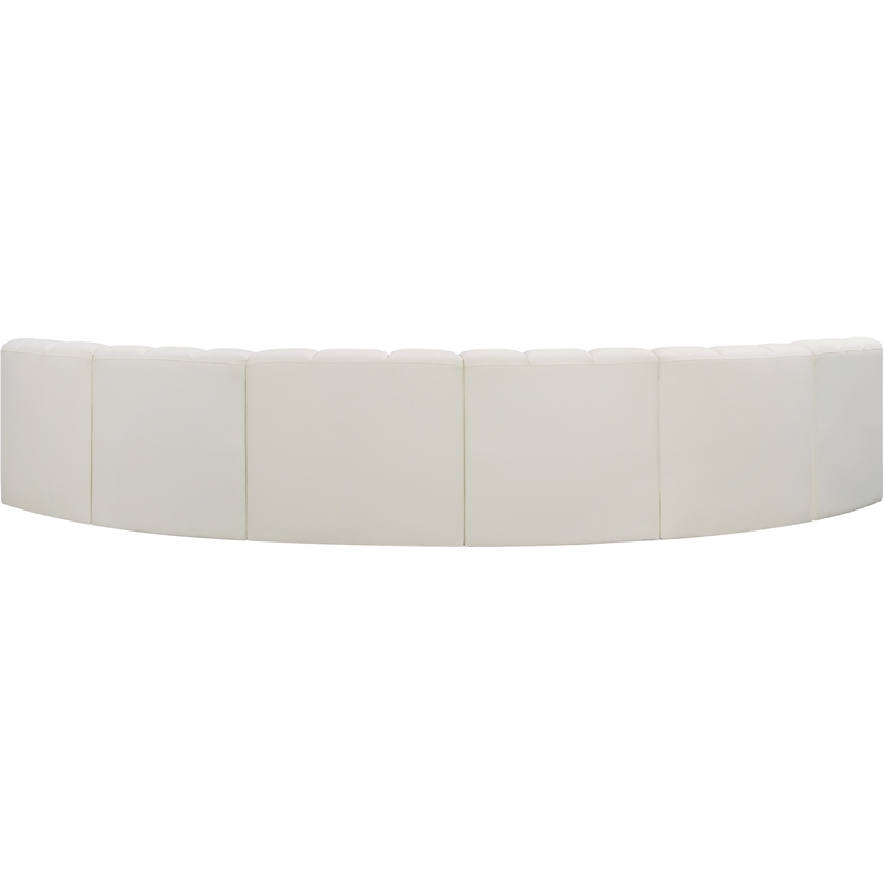 Bowery Hill Contemporary Cream Vegan Leather Modular Sectional